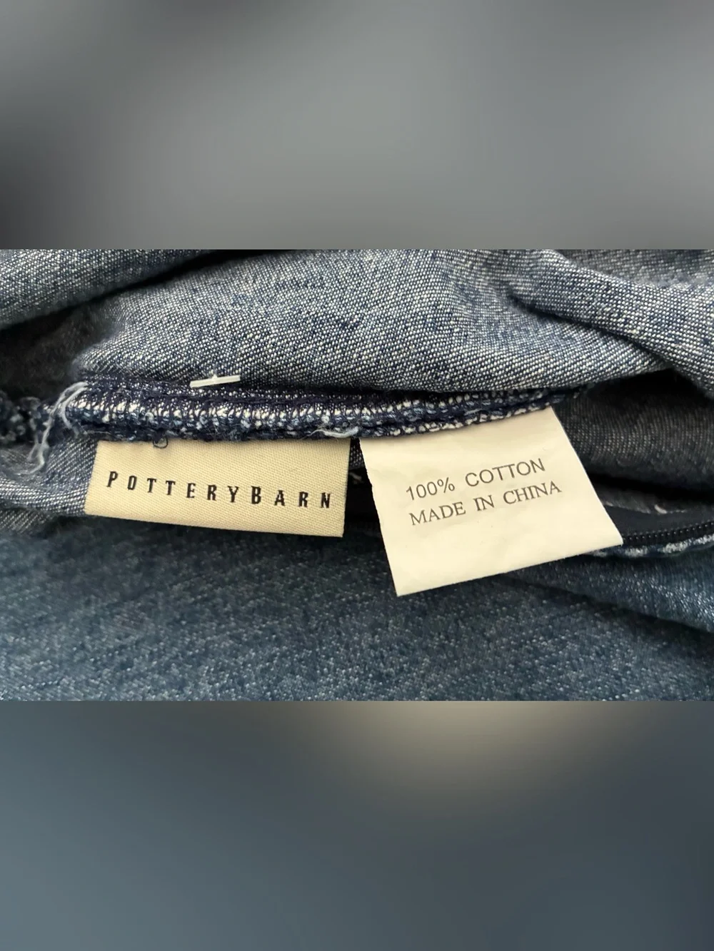 Set 2 Pottery Barn Soft Washed Denim Pillow Covers